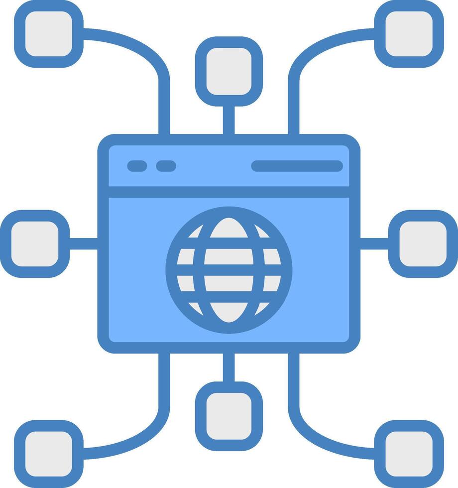 Website Line Filled Blue Icon vector