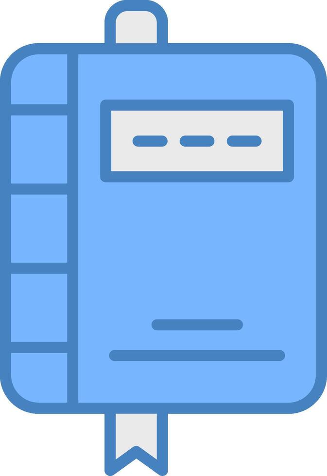 Note Book Line Filled Blue Icon vector