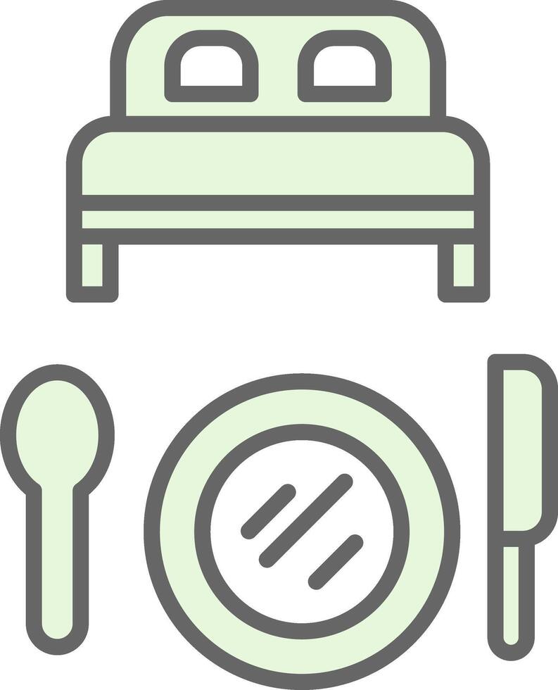 Bed And Breakfast Fillay Icon Design vector