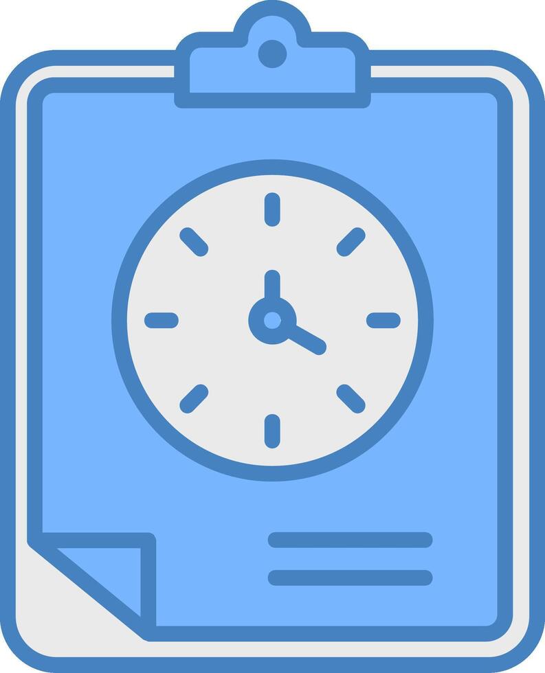 Clipboard Line Filled Blue Icon vector