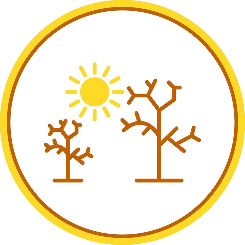 Dry Tree Flat Circle Icon vector