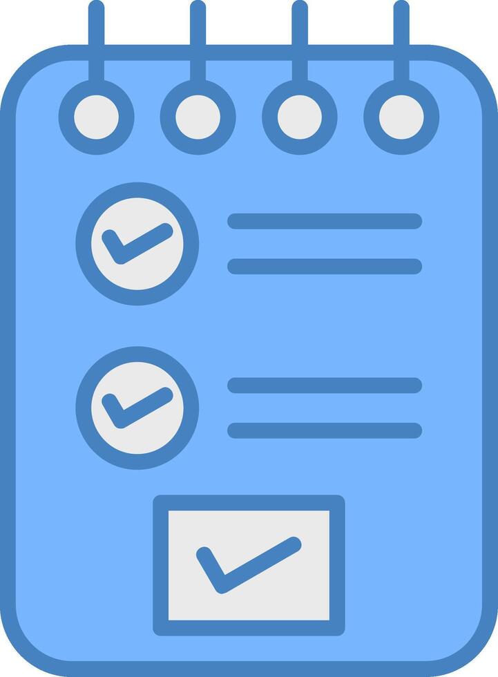 Clipboard Line Filled Blue Icon vector