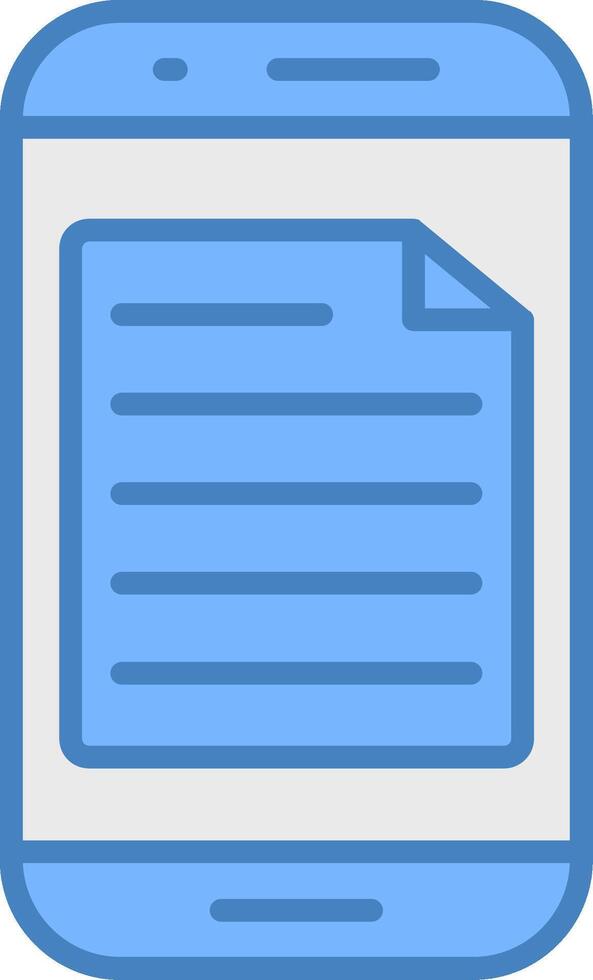 Smartphone Line Filled Blue Icon vector