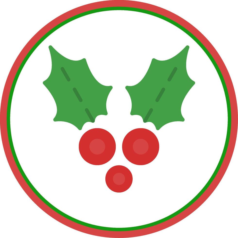 Holly Flat Circle Icon vector