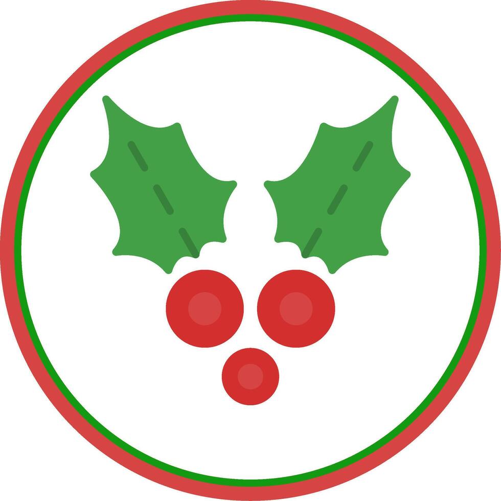 Holly Flat Circle Icon vector