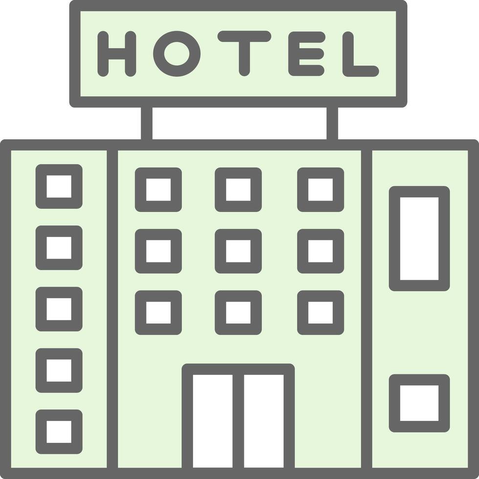 hotel relleno icono diseño vector