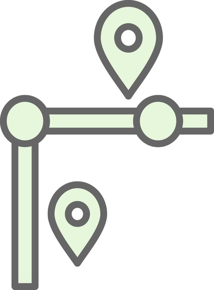 Route Fillay Icon Design vector