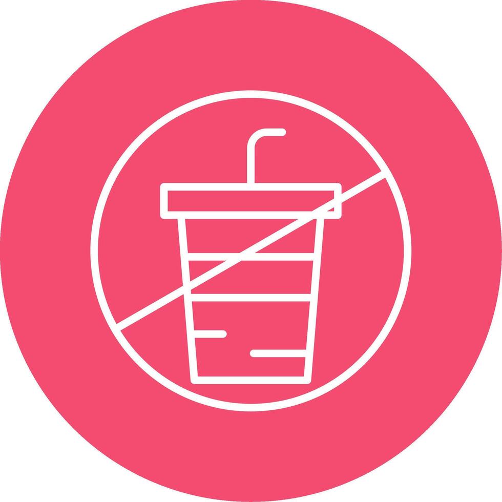 No Drink Multi Color Circle Icon vector