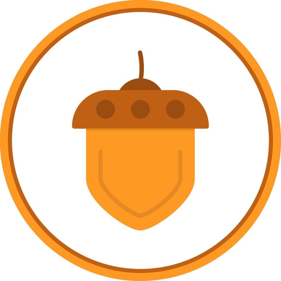 Acorn Flat Circle Icon vector