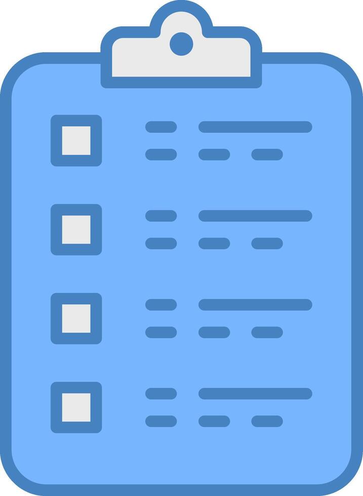 Checklist Line Filled Blue Icon vector