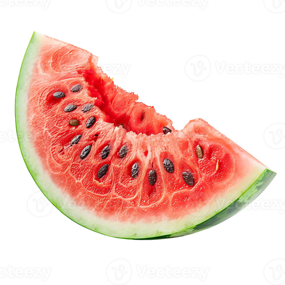 half of fresh watermelon on isolated transparent background png