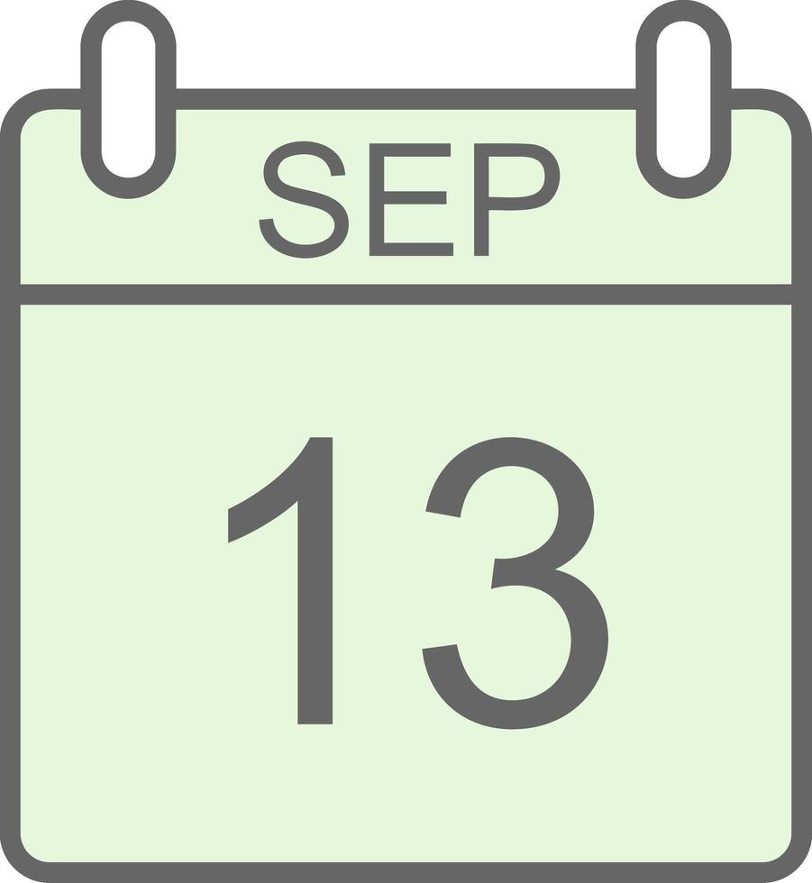 September Fillay Icon Design vector