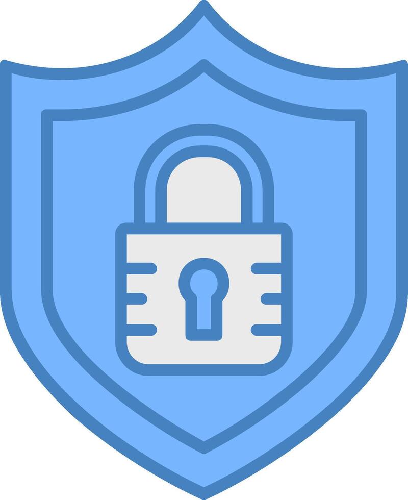 Encrypted Encrypted Line Filled Blue Icon vector
