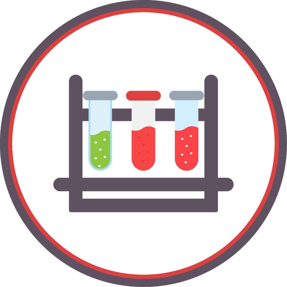 Test Tubes Flat Circle Icon vector