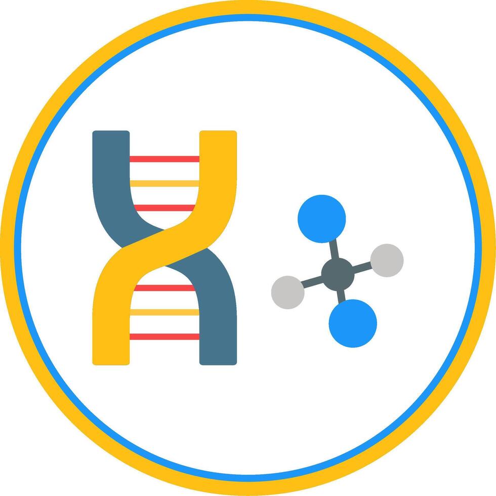 Dna Flat Circle Icon vector