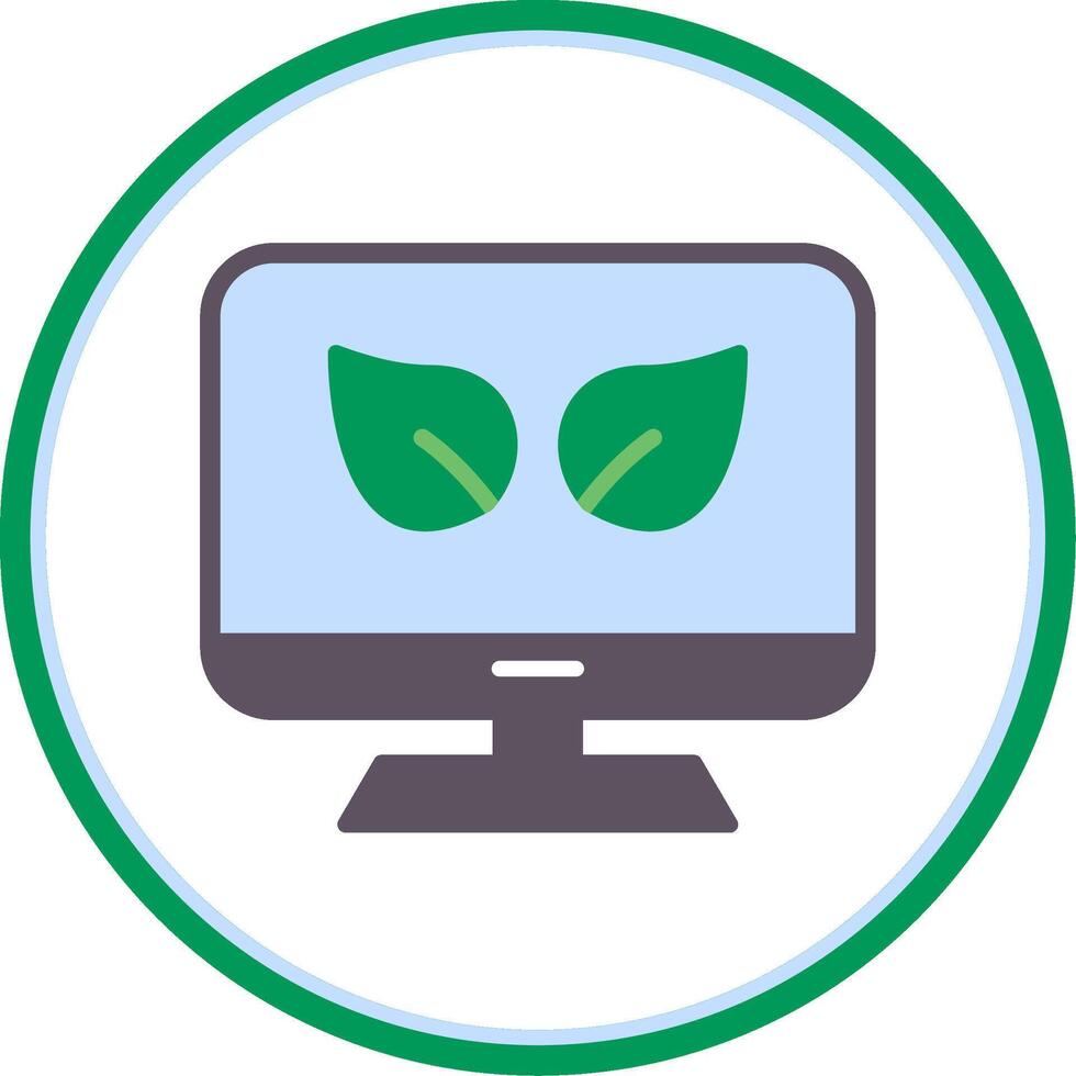 Eco Flat Circle Icon vector