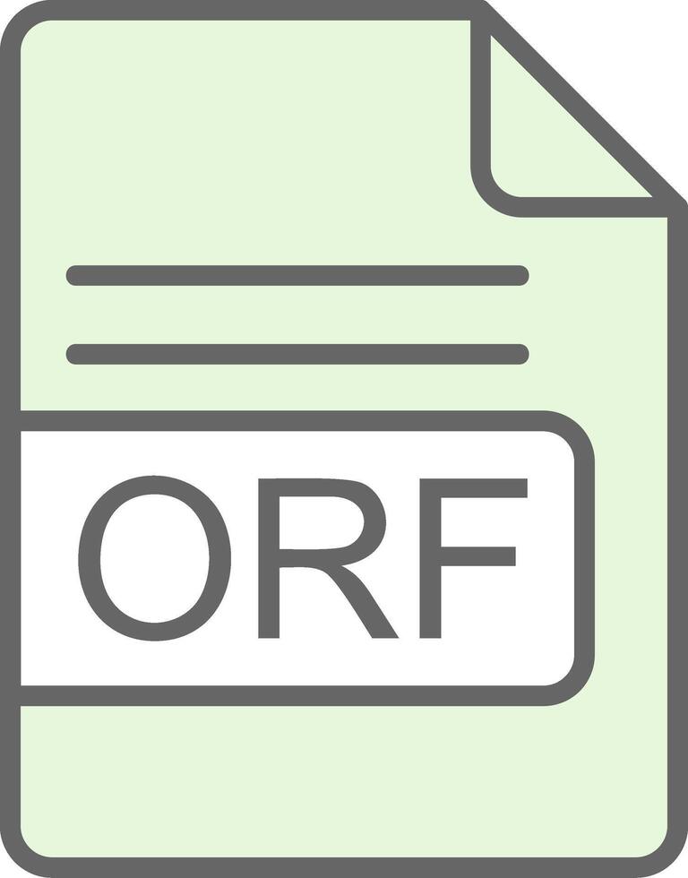 ORF File Format Fillay Icon Design vector