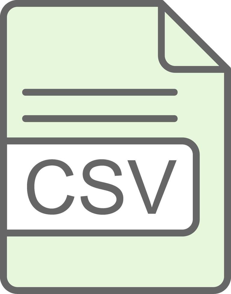 CSV File Format Fillay Icon Design vector