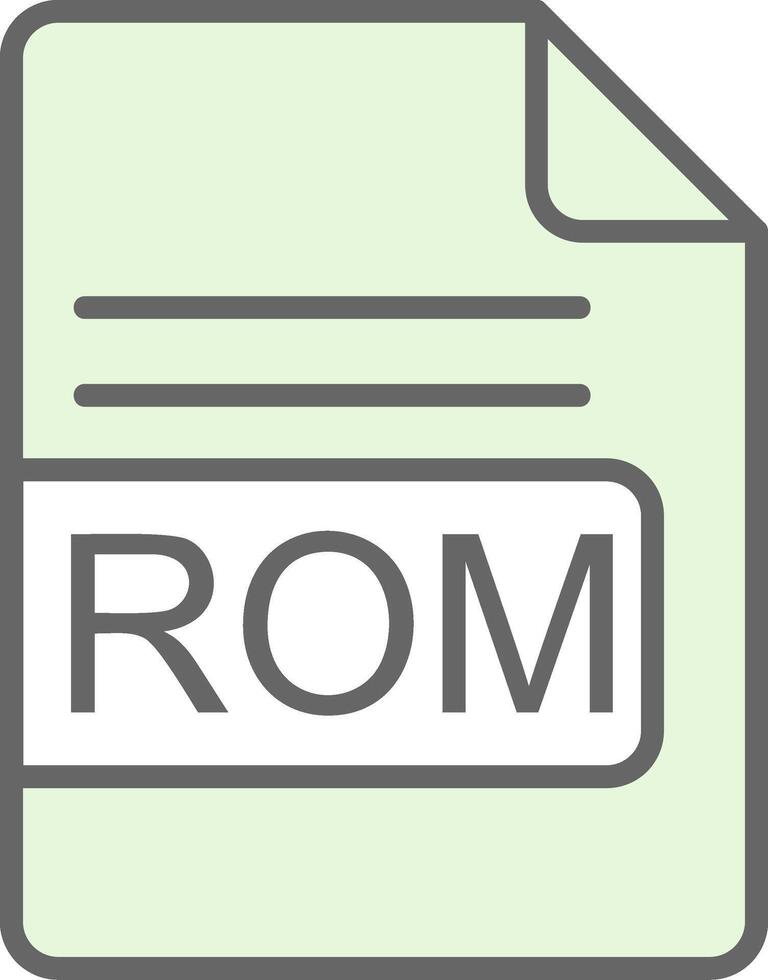 ROM File Format Fillay Icon Design vector