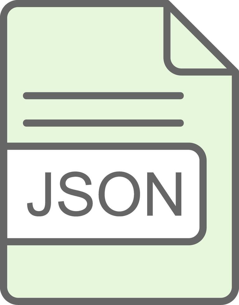 json archivo formato relleno icono diseño vector