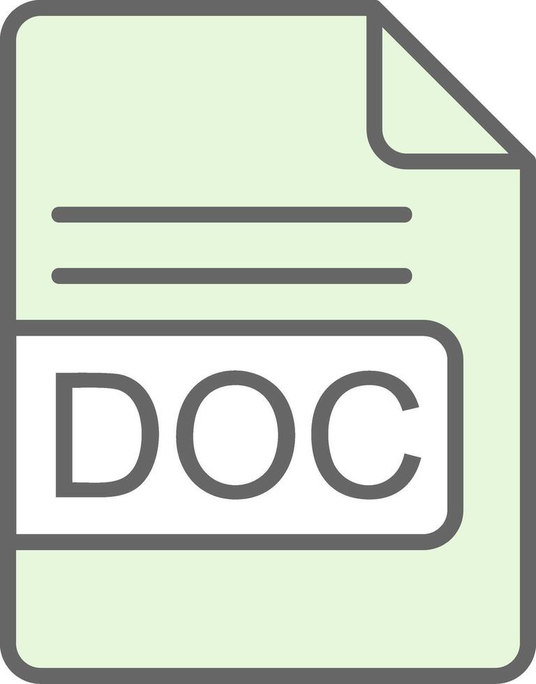 DOC File Format Fillay Icon Design vector