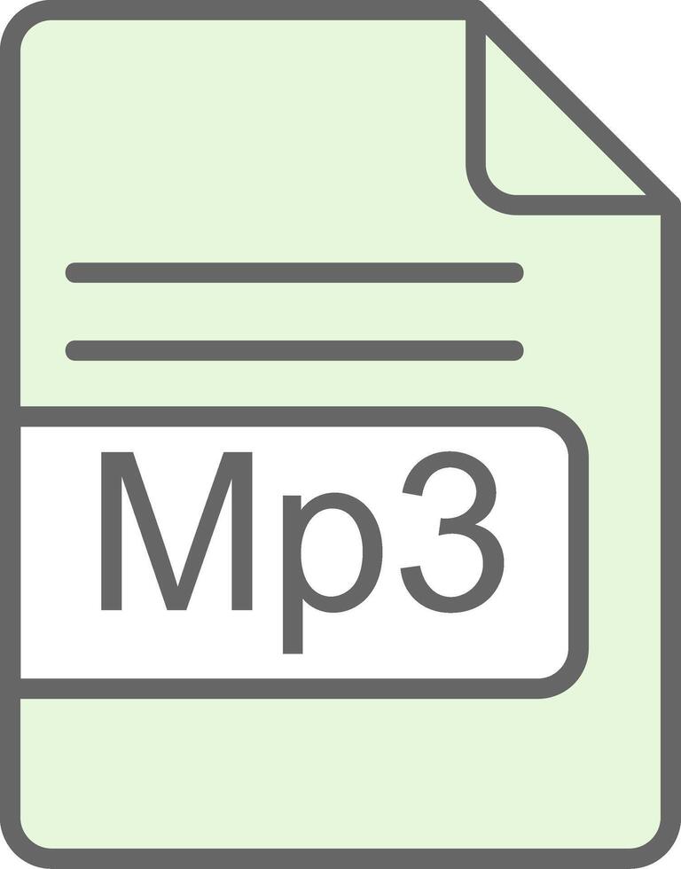 Mp3 File Format Fillay Icon Design vector