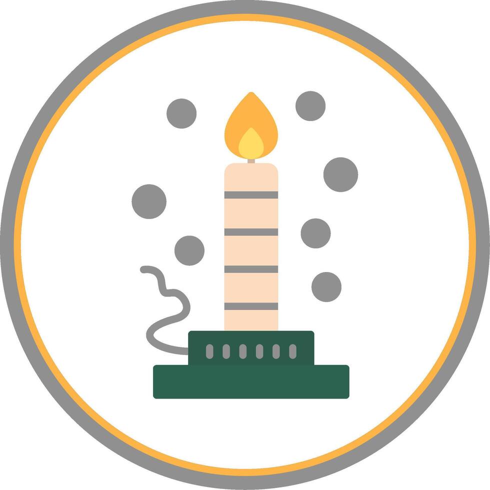 Bunsen Burner Flat Circle Icon vector