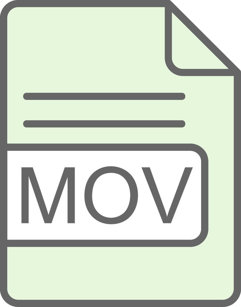 MOV File Format Fillay Icon Design vector