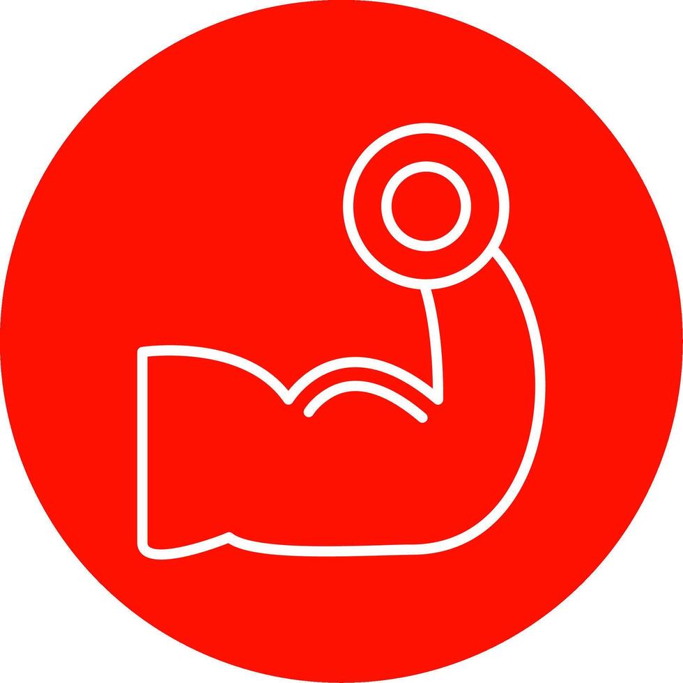 Body Builder Multi Color Circle Icon vector