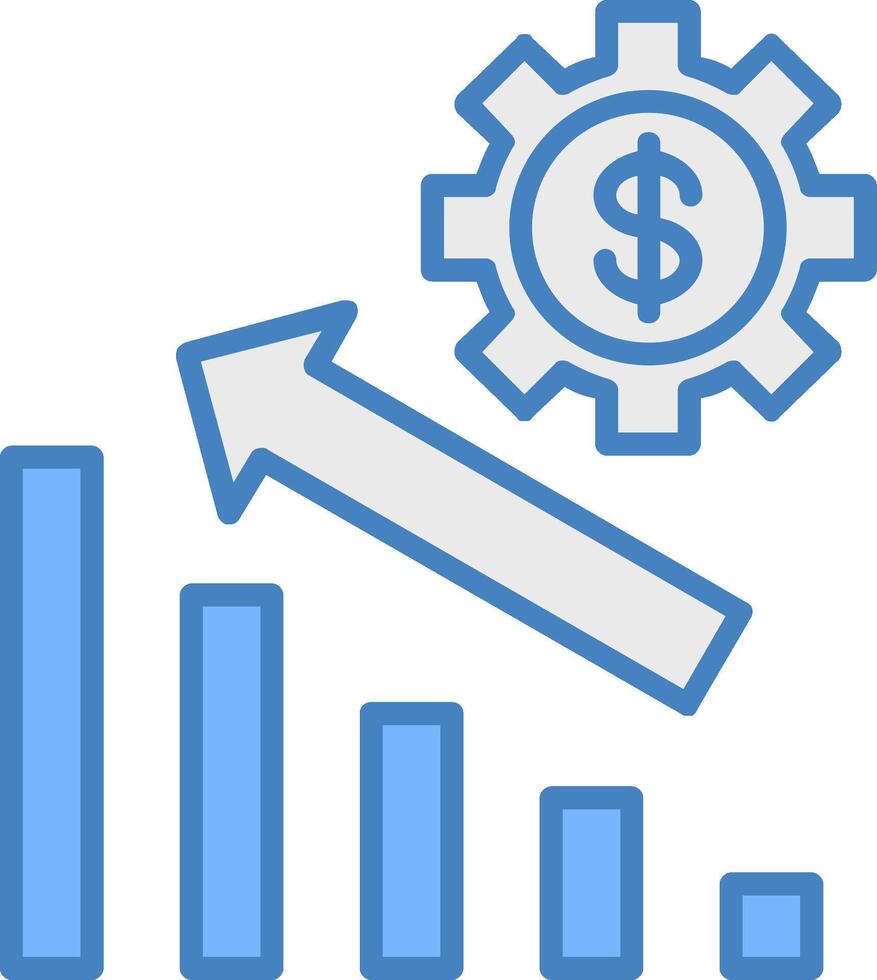 Wind Turbine Line Filled Blue Icon vector