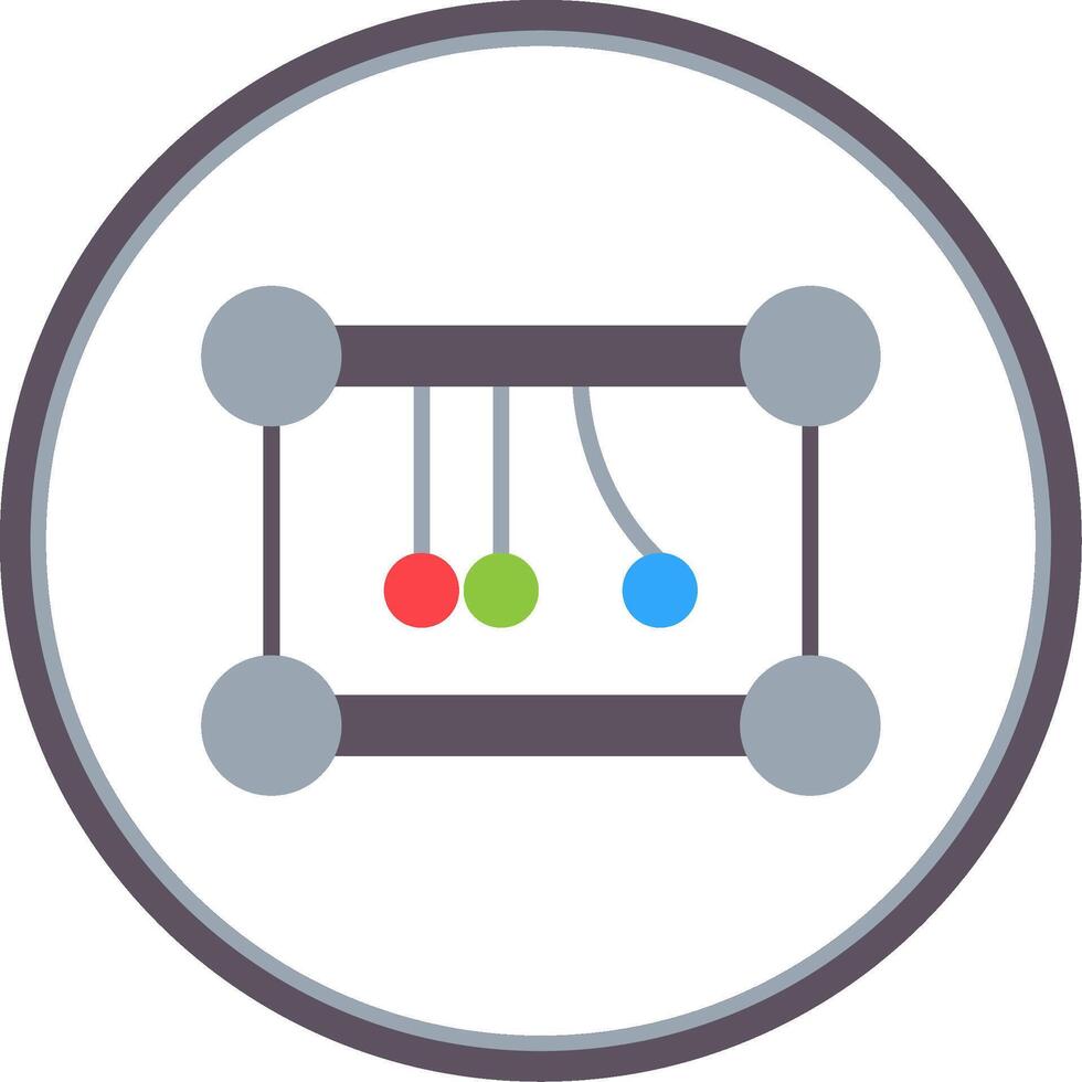 Newtons Cradle Flat Circle Icon vector