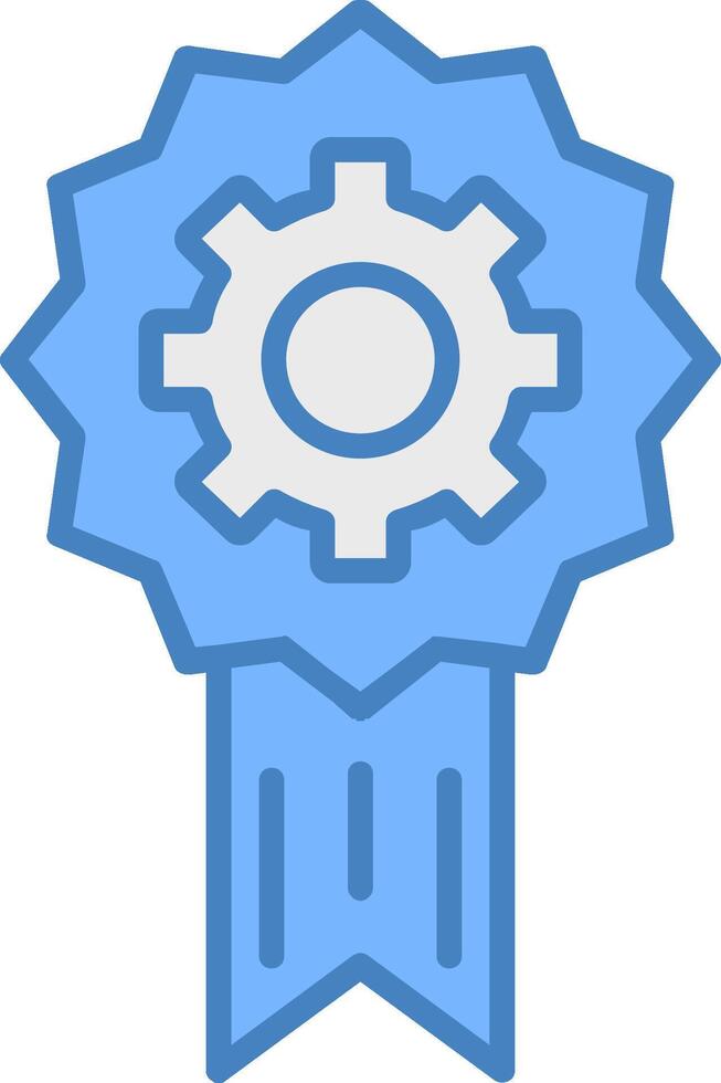 Computer control Line Filled Blue Icon vector