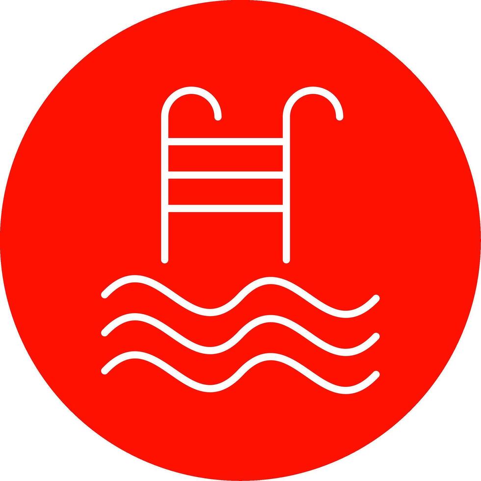 Swimming Pool Multi Color Circle Icon vector