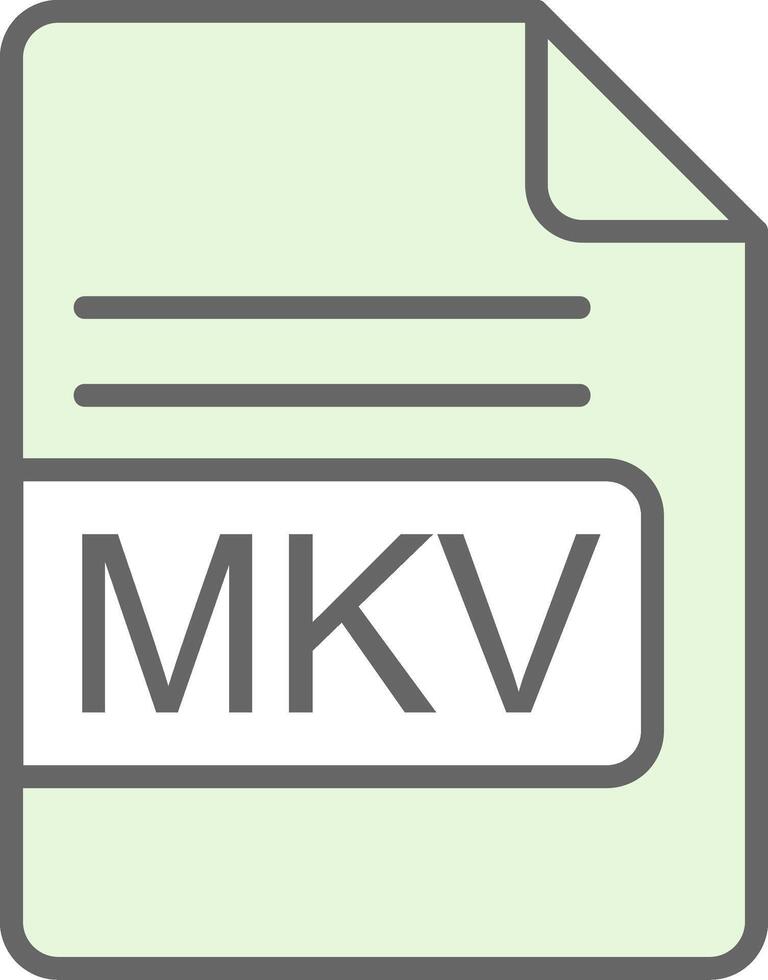 MKV File Format Fillay Icon Design vector