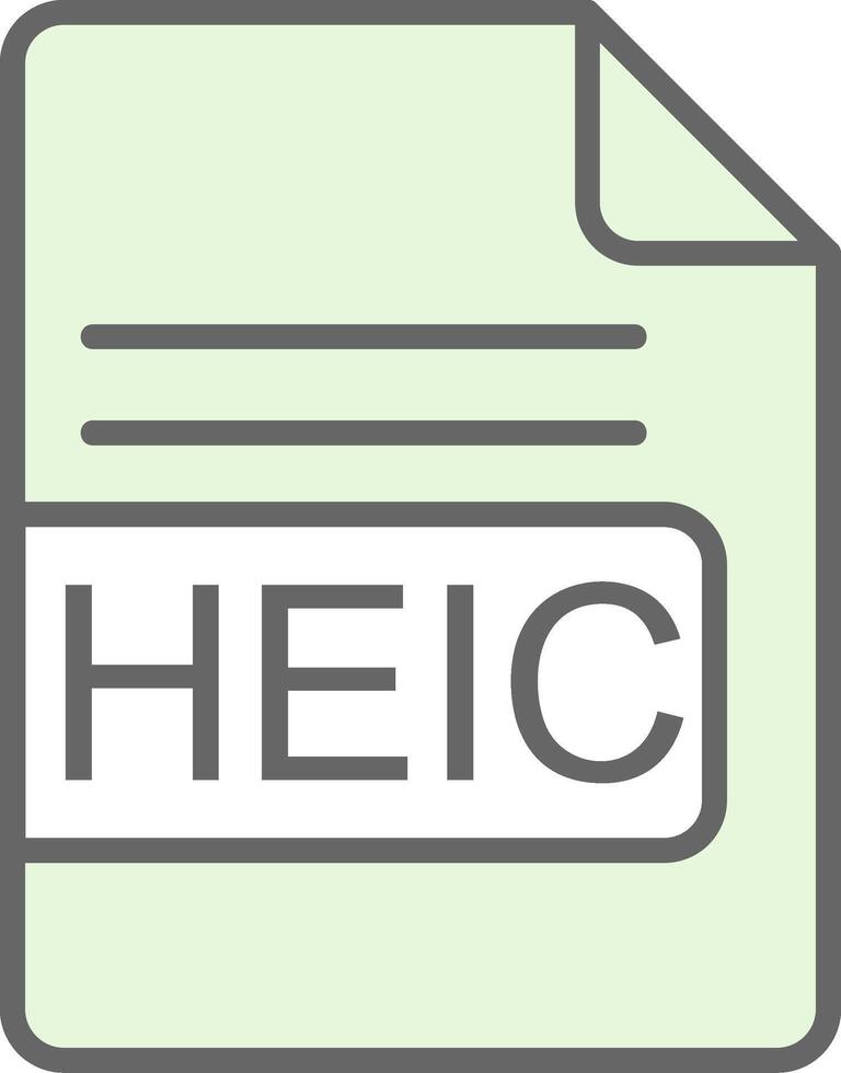 HEIC File Format Fillay Icon Design vector