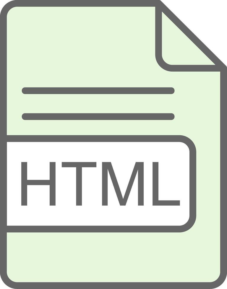 HTML File Format Fillay Icon Design vector