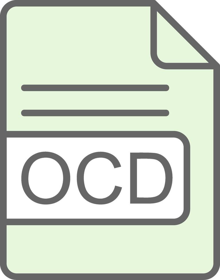 OCD File Format Fillay Icon Design vector