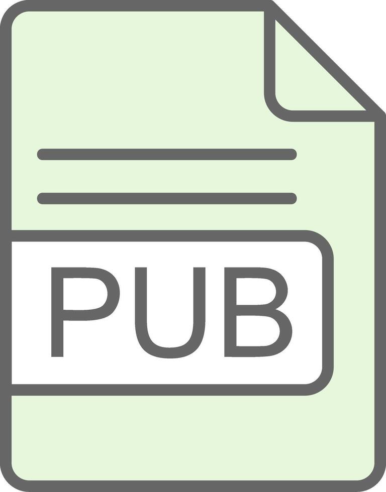 PUB File Format Fillay Icon Design vector