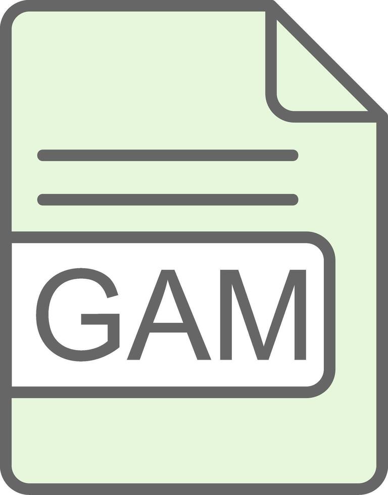 GAM File Format Fillay Icon Design vector