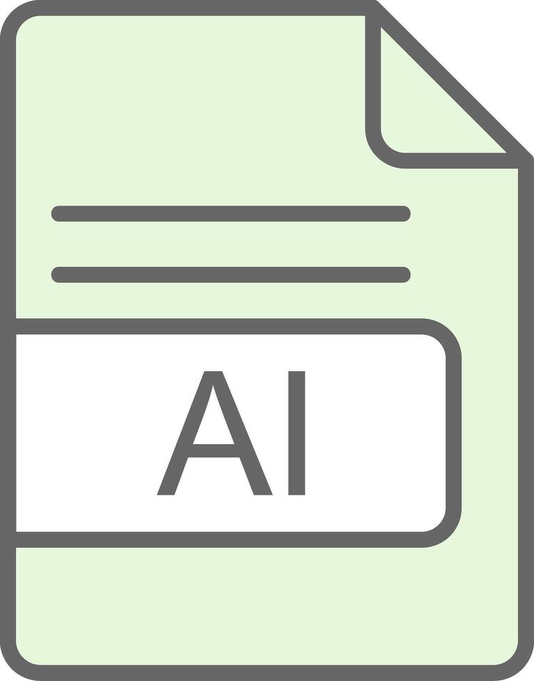 AI File Format Fillay Icon Design vector