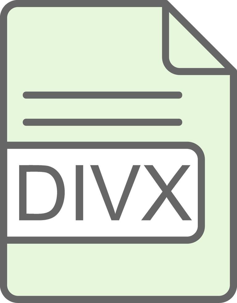divx archivo formato relleno icono diseño vector