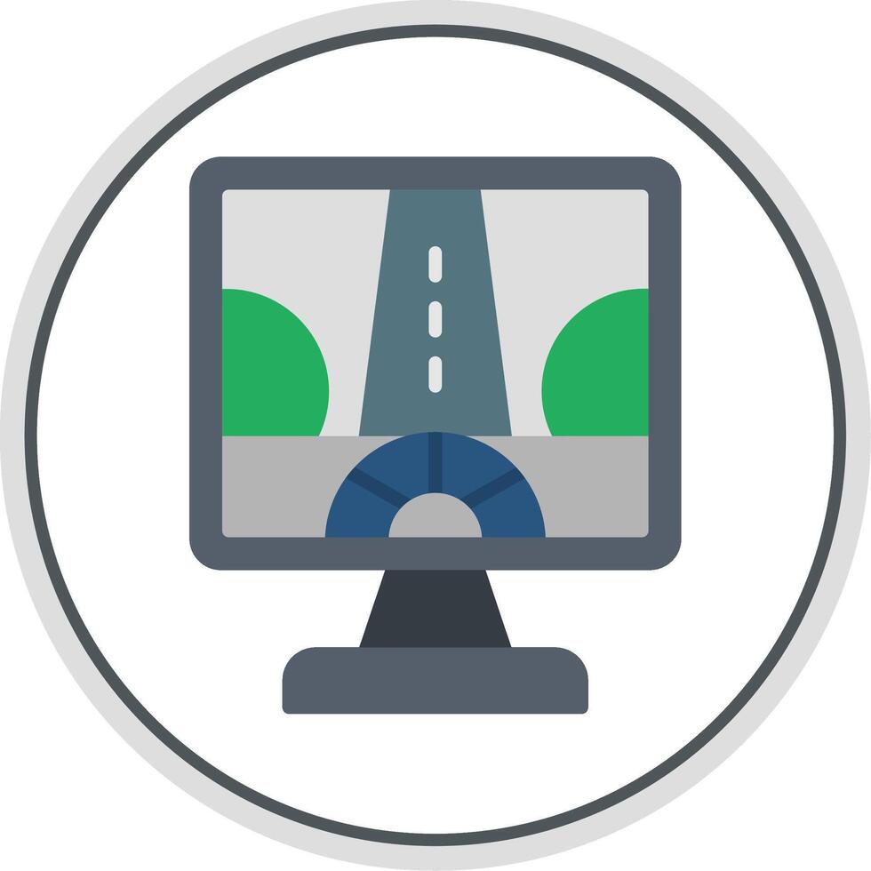 Driving Control Flat Circle Icon vector
