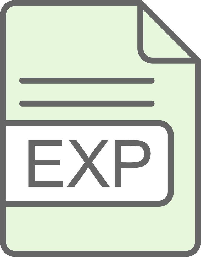 EXP File Format Fillay Icon Design vector