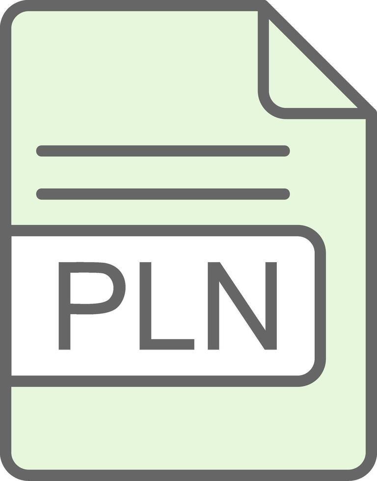 PLN File Format Fillay Icon Design vector
