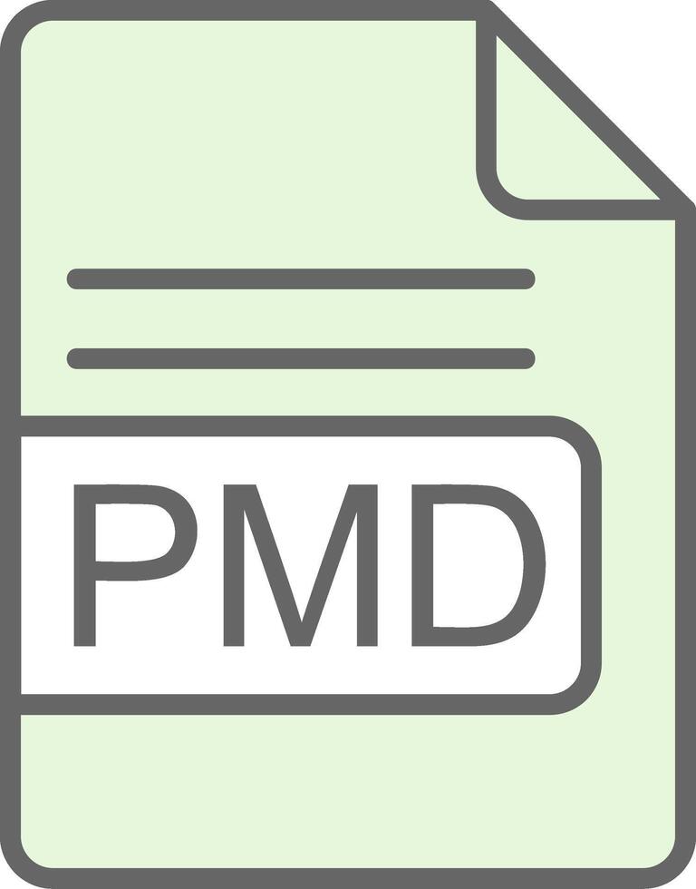 PMD File Format Fillay Icon Design vector