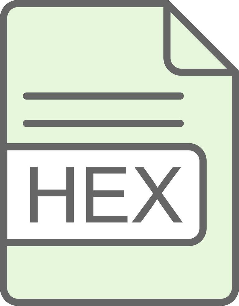 HEX File Format Fillay Icon Design vector