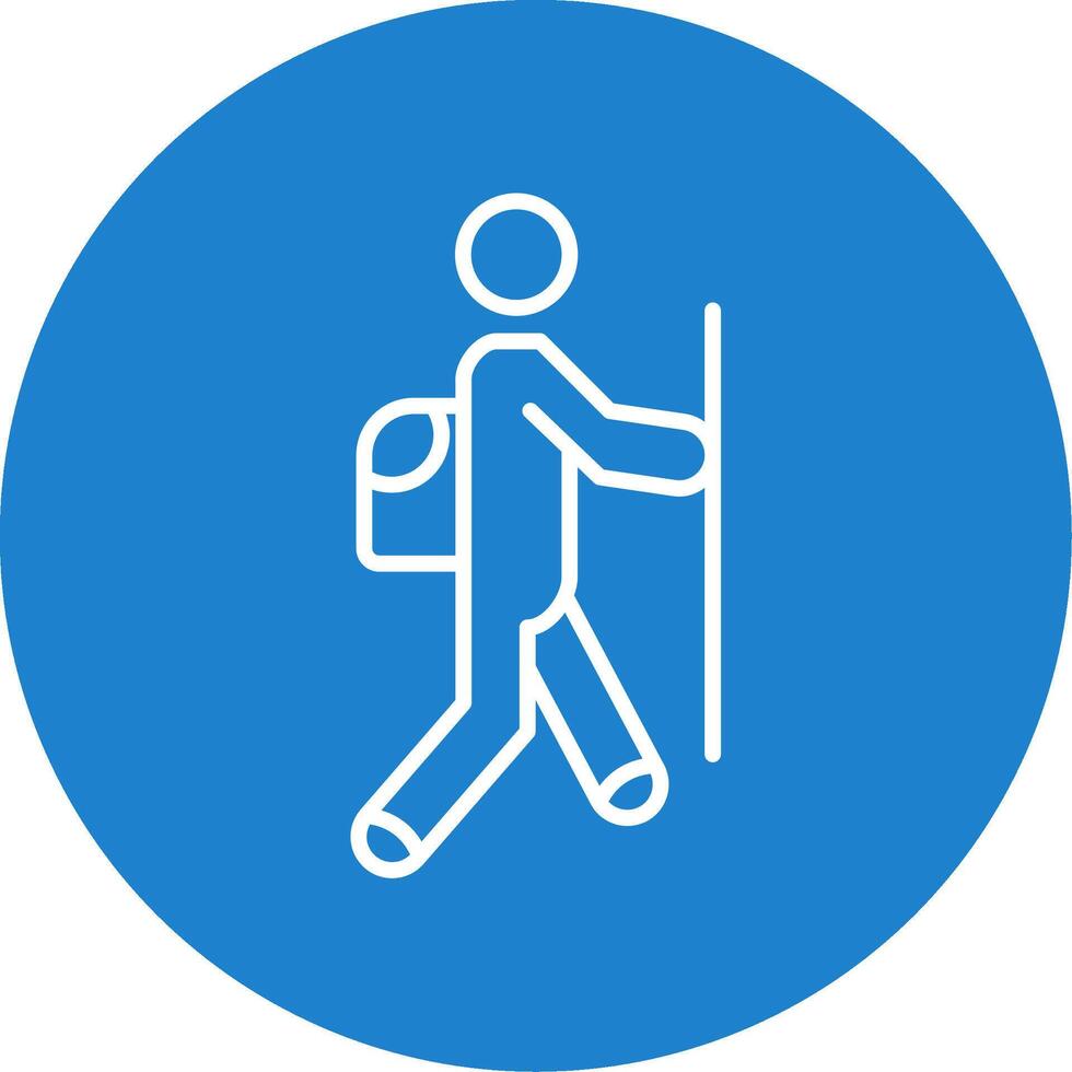Hiker Multi Color Circle Icon vector