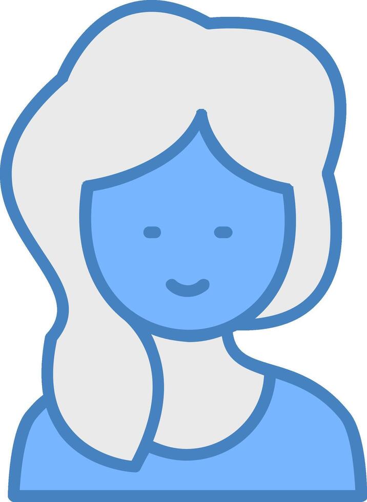 Bathtub Line Filled Blue Icon vector