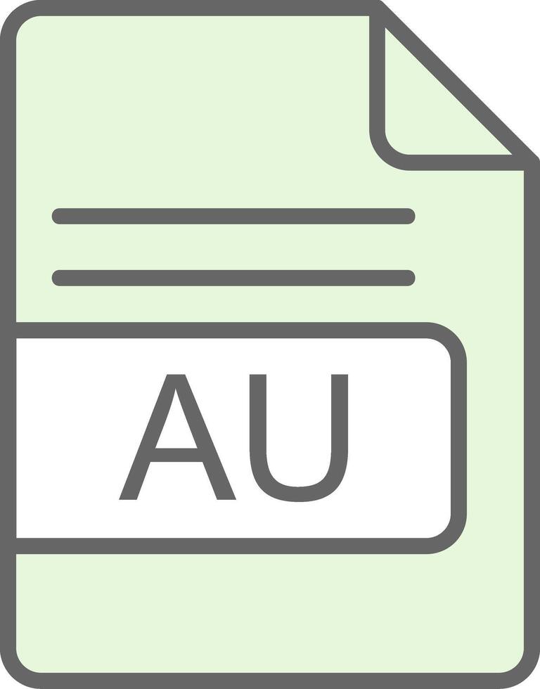 AU File Format Fillay Icon Design vector
