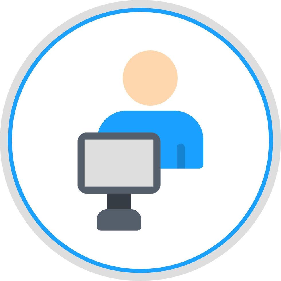 Gamer Flat Circle Icon vector